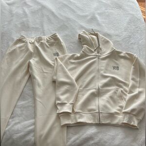 Cream Zip Hoodie & Joggers Set